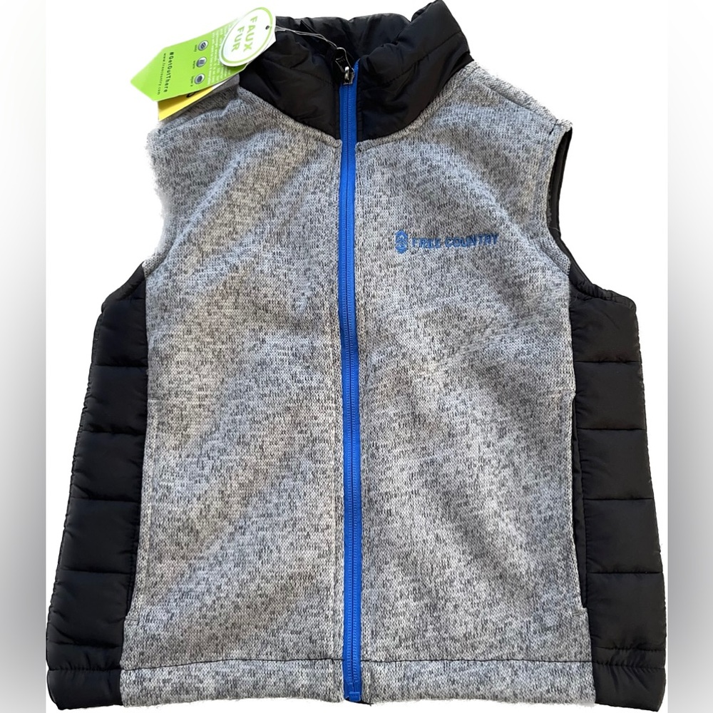 NWT Free Country Hybrid Boy’s Grey Vest Size 7/8